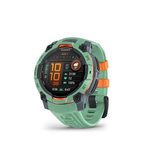 Garmin Instinct 3 45mm AMOLED – Robuste, wasserdichte GPS-Smartwatch mit brillantem 1,2" AMOLED-Display und LED-Taschenlampe für Outdoor, Laufen, u.a. – mit Pulsmessung und vielen smarten Features von Garmin