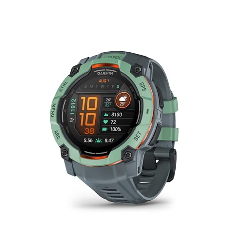 Garmin Instinct 3 50mm AMOLED – Robuste, wasserdichte GPS-Smartwatch mit brillantem 1,3" AMOLED-Display und LED-Taschenlampe für Outdoor, Laufen, u.a. – mit Pulsmessung und vielen smarten Features von Garmin