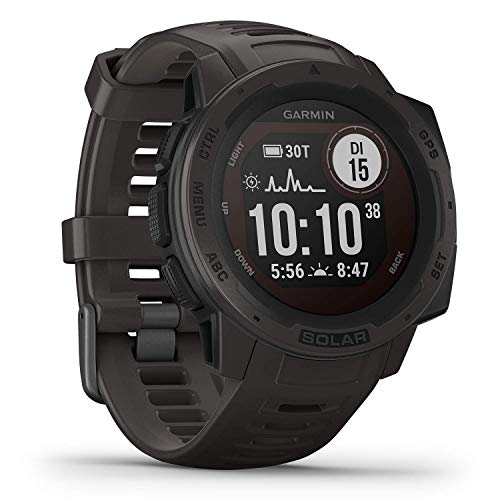 Garmin Instinct Solar renewed- wasserdichte GPS-Smartwatch mit Sport-/Fitnessfunktionen. Herzfrequenzmessung am Handgelenk, Fitness Tracker und Smartphone Benachrichtigungen (Generalüberholt) von Garmin