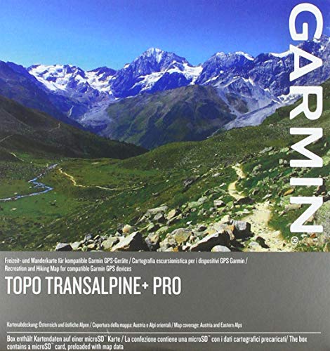 Garmin Karten TOPO Transalpine+ PRO-topografische Vektorkarte zum Wandern und Radfahren für die östlichen Alpen im Maßstab 1:25.000, schwarz, M, 010-11404-05 von Garmin