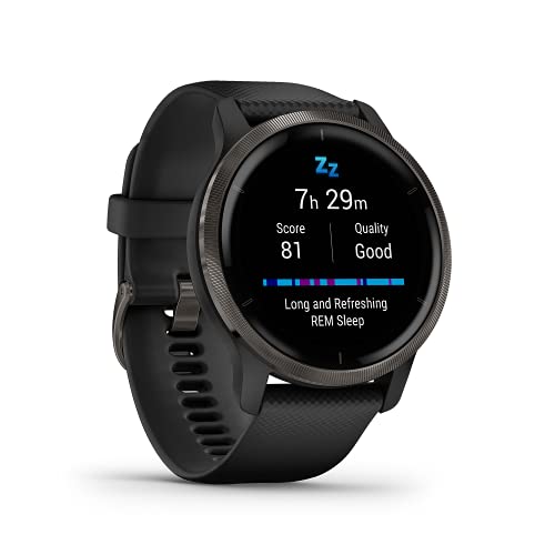 Garmin Venu 2 – GPS-Fitness-Smartwatch mit ultrascharfem 1,3“ AMOLED-Touchdisplay, umfassenden und Gesundheitsfunktionen, über 25 vorinstallierte Sportarten, Garmin Music und Garmin Pay von Garmin
