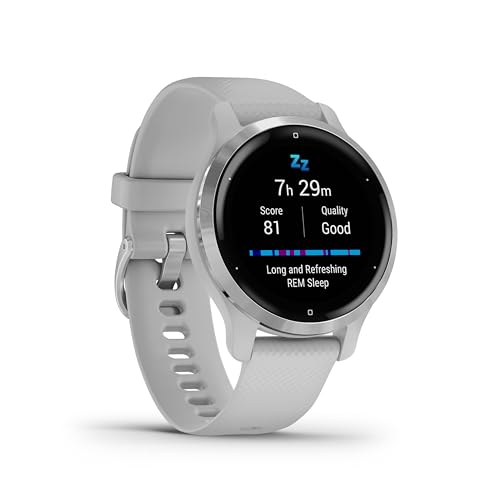 Garmin Venu 2S – schlanke GPS-Fitness-Smartwatch mit ultrascharfem 1,1“ AMOLED-Touchdisplay, Gesundheitsfunktionen, über 25 vorinstallierten Sport-Apps, Garmin Music & Garmin Pay von Garmin