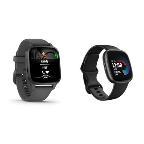 Garmin Venu Sq 2 - GPS-Fitness-Smartwatch mit 1 & Fitbit Versa 4 by Google – Smartwatch Damen/Herren – Fitness-Tracker mit integriertem GPS und Telefonfunktion von Garmin