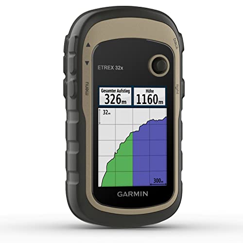 Garmin eTrex 32x-robustes, wasserdichtes GPS-Outdoor-Navi mit 2,2" (5,6 cm) Farbdisplay mit Tastenbedienung, Kompass, ANT+, TopoActive und 25 Std Akkulaufzeit, Grau, Einheitsgröße (Generalüberholt) von Garmin