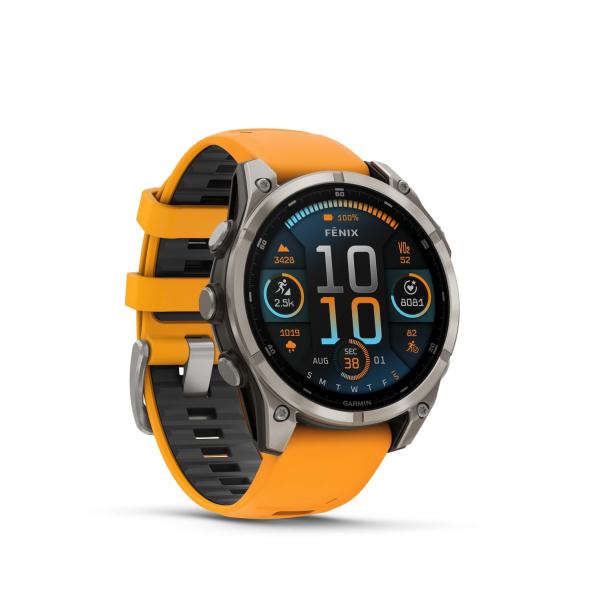 Garmin fenix 8 - 47 mm AMOLED Sapphire Titan (Grau One Size) Pulsmesser von Garmin