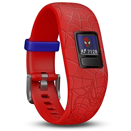 Garmin vívofit jr. 2 digitale,wasserdichte Action Watch im Marvel Spider-Man Design für Kinder ab 4 Jahren,130 - 175 mm Handgelenkumfang,mit spannender Abenteuer-App,Rot,Batterielaufzeit bis zu 1 Jahr von Garmin