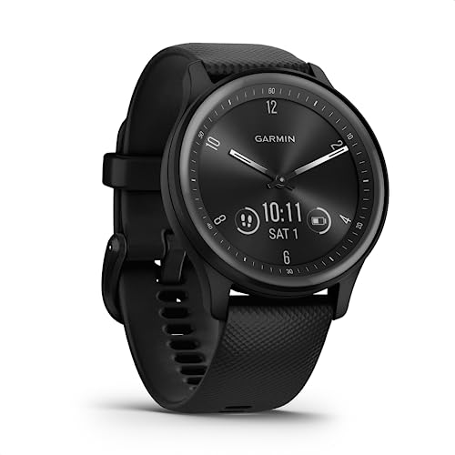 Garmin vívomove Sport - Smartwatch mit analogen Zeigern und Touchdisplay. - und Gesundheitsfunktionen, Smartphone Benachrichtigungen und bis zu 5 Tage Akkulaufzeit. Handgelenksumfang 125-190 mm von Garmin