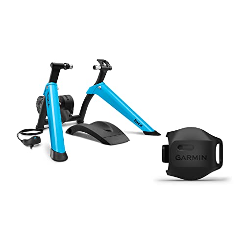 Tacx – Garmin brand TacX Boost Bundle – Indoor-Trainer inkl. Garmin Geschwindigkeitssensor 2. Mit starker Magnetbremse, realistischem Fahrgefühl, bis zu 1080 Watt Widerstand. Schneller Aufbau, leise und äußerst stabil., Blau von Garmin