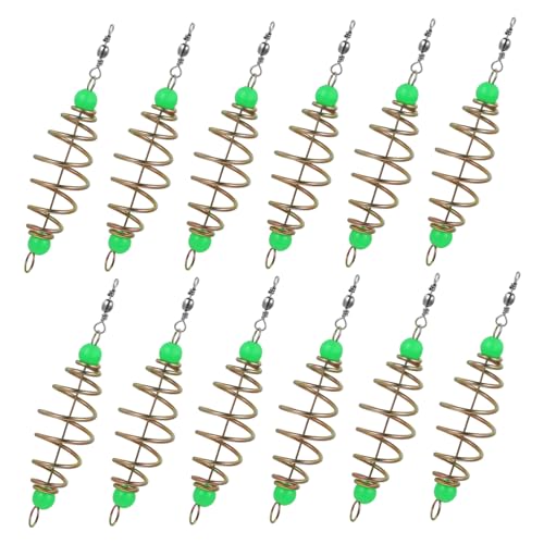 Garneck 12 Stücke Futterkörbe Zum Angeln – Angel Zubehör Mit Futterspirale Und Leuchtenden Perlen - Ideal Für Karpfenangeln Und Fischteiche - Stabil Und Effektiv Im Einsatz von Garneck