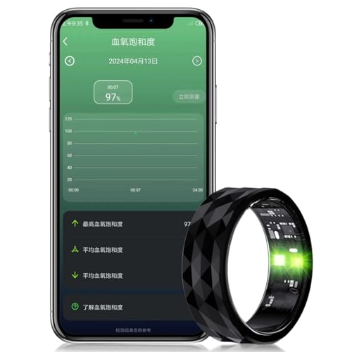 Smart Ring Fitness-Tracker, Gesundheitsringe, Herzfrequenzmesser, Schlafring, Schrittzähler, Kalorien, Schrittzähler, Wasserdichter Fitnessring für Damen und Herren, LuckRing-App von Garsent