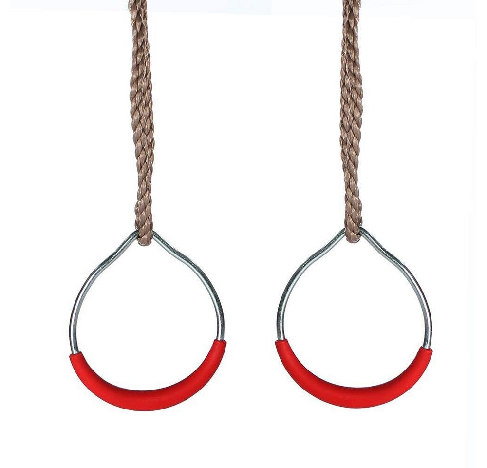 Gartenpirat Turnring Schaukelringe aus Metall mit Seil Turnringe mit rotem Kunststoffgriff Gartenpirat Turnring Schaukelringe aus Metall mit Seil Turnringe mit rotem Kunststoffgriff von Gartenpirat