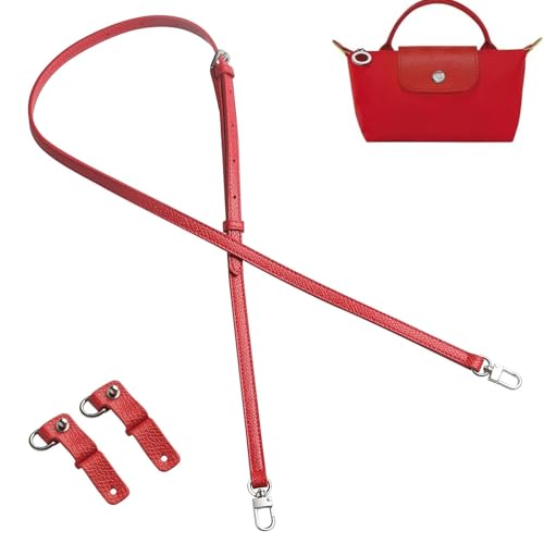 Gastinsave Handtaschengurte Ersatz, Leder Handtasche Crossbody Schultergurt Verstellbar für Longchamp Tasche Frauen(Rot Splitter) von Gastinsave