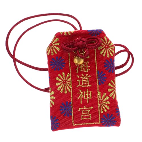 Gatuida Omamori Japanischer Glücksbringer – Rotes Für Gesundheit Und Wohlbefinden - Traditioneller Daruma Charm - Handgefertigte Tasche Für Glück Und Schutz von Gatuida