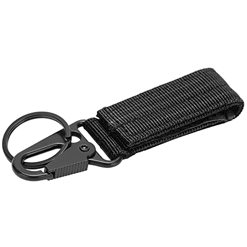 Schlüsselring-Gürtelhalter, einfach zu entfernen, strapazierfähiger Karabiner zum Aufhängen am Gürtel, tragbar für Outdoor-Camping zum Wandern(Schwarz) von Gatuxe