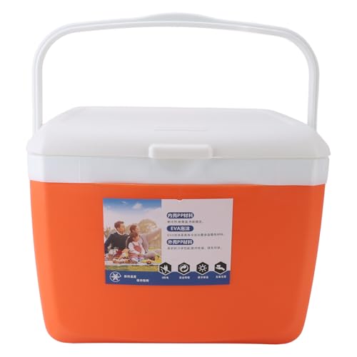 Gavigain 13L Mini-Außenkühler, auslaufsicher, luftdicht, kompakt, robust isolierter Kühler für Picknicks, Camping, Angeln, Reisen und Outdoor-Aktivitäten (Orange) von Gavigain