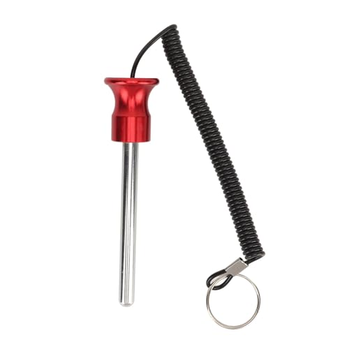 Gavigain Gewichtsstapel-Pin mit Trageband, sicheres Aluminium und Pin, Anti-Verlust-Design, universelle Passform für Trainingsgeräte, Robustes Fitness-Zubehör (Red 8mm 100MM) von Gavigain