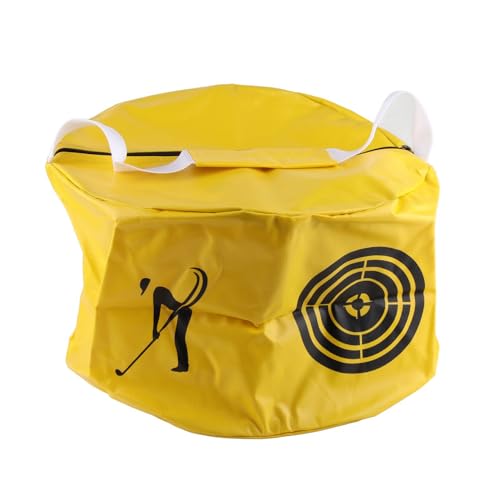 Golf Shag Bag, Golf Impact Bag Impact Position Trainer Golf Swing Trainer Ball Power Golfer Bag Tragbare Power Hitting Bag für alle Fähigkeitsstufen zur Korrektur der Körperhaltung (Yellow) von Gavigain