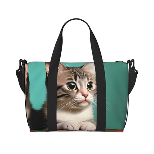 A Curious Cat Seesack für Reisen – leichte Oxford-Reisetasche für Damen, ideale Turnbeutel für Männer, Schwarz , Einheitsgröße von GaxfjRu