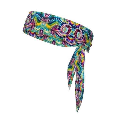 Exotic Tribe Tie Dye Style Schweißabsorbierendes Bandana-Stirnband – perfekt für Outdoor-Sport, Tennis, Laufen, Radfahren – Unisex-Stirnband für Damen und Herren von GaxfjRu