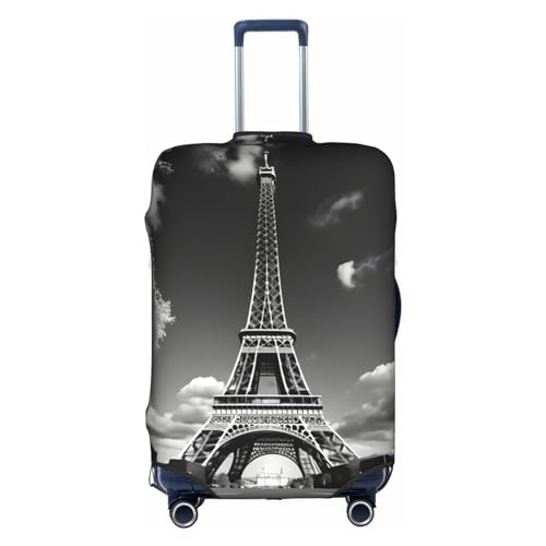 GaxfjRu Gepäckabdeckung Paris Eiffelturm und Wolke, personalisierbar, TSA-geprüft, Kofferabdeckungen für Gepäck, 71,1 cm, große Kofferhülle, weiß, M von GaxfjRu