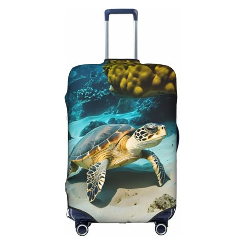 GaxfjRu Gepäckabdeckung mit Meeresschildkröte, TSA-geprüft, Kofferabdeckungen für Gepäck, 71,1 cm, große Kofferhülle, Weiß, Large von GaxfjRu