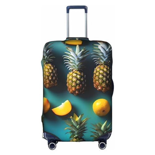 GaxfjRu Gepäckabdeckung mit tropischen Früchten, personalisierbar, TSA-geprüft, Kofferabdeckungen für Gepäck, 71,1 cm, große Kofferhülle, Weiß, Large von GaxfjRu