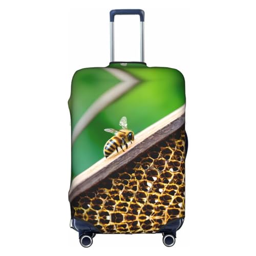 GaxfjRu Honey Bees Gepäckabdeckung, personalisierbar, TSA-geprüft, Kofferabdeckungen für Gepäck, 71,1 cm, große Kofferhülle, Weiß, Large von GaxfjRu