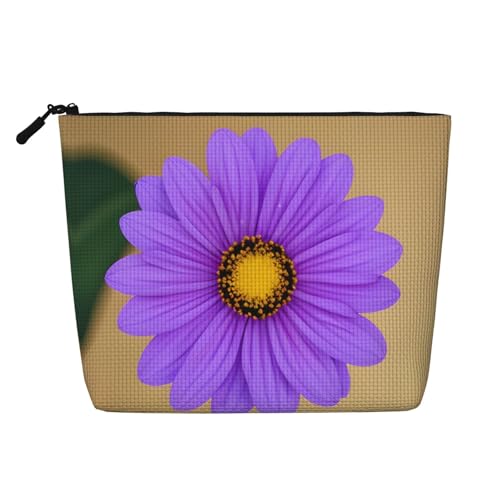 GaxfjRu Kleine Make-up-Tasche mit violettem Blumendruck, Reise-Kosmetiktasche, Make-up-Tasche, kleine Reise-Reißverschlusstasche, wasserabweisend, Schwarz, Einheitsgröße von GaxfjRu