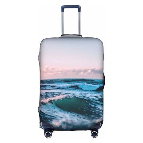 GaxfjRu Ocean Waves Personalisierte Gepäckabdeckung, TSA-geprüfte Koffer, Kofferabdeckungen für Gepäck, 71,1 cm, große Kofferhülle, Weiss/opulenter Garten, Large von GaxfjRu