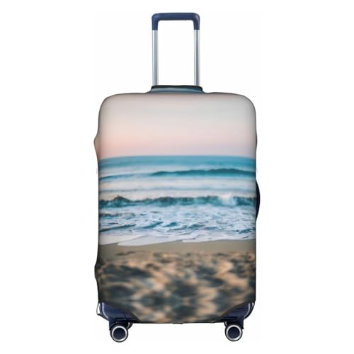 GaxfjRu Personalisierte Gepäckabdeckung für Strand und Meer, TSA-geprüft, Kofferabdeckungen für Gepäck, 71,1 cm, große Kofferhülle, Weiß, Medium von GaxfjRu