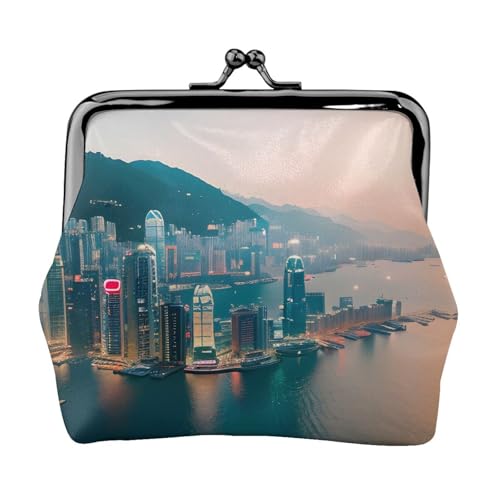 Hongkong-Geldbörsen für Damen, Münzgeldbörse für Damen, kleine Damen-Geldbörse, geeignet für Damen, stilvoll und personalisiert, Schwarz, Einheitsgröße, Art Deco von GaxfjRu