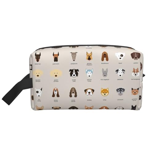 Kosmetiktasche mit Hundemotiv, geräumige Kapazität, für Damen, Kulturbeutel für Herren, Reise-Kulturbeutel, weiß, Einheitsgröße Kosmetiktasche mit Hundemotiv, geräumige Kapazität, für Damen, Kulturbeutel für Herren, Reise-Kulturbeutel, weiß, Einheitsgröße von GaxfjRu