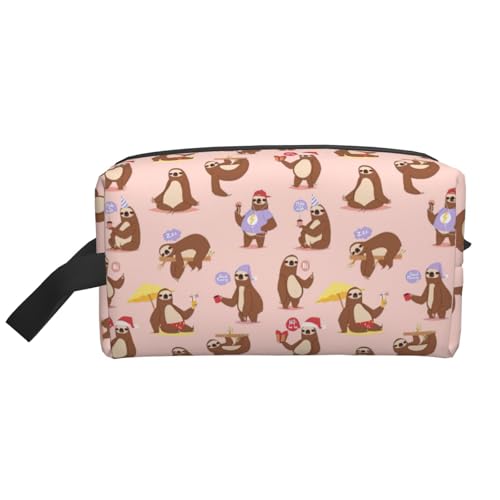 Kosmetiktasche mit niedlichem Faultier-Druck, geräumige Kapazität, Kulturbeutel für Herren, Reise-Kulturbeutel, weiß, Einheitsgröße Kosmetiktasche mit niedlichem Faultier-Druck, geräumige Kapazität, Kulturbeutel für Herren, Reise-Kulturbeutel, weiß, Einheitsgröße von GaxfjRu