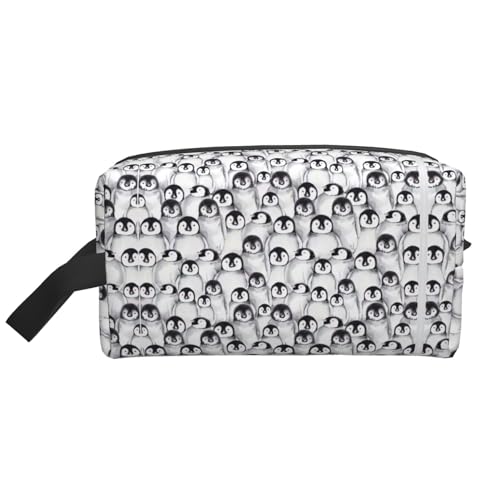 Kosmetiktasche mit niedlichem Pinguin-Skizzendruck, geräumige Kapazität, Kosmetiktasche für Damen, Kulturbeutel für Herren, Reise-Kulturbeutel, weiß, Einheitsgröße Kosmetiktasche mit niedlichem Pinguin-Skizzendruck, geräumige Kapazität, Kosmetiktasche für Damen, Kulturbeutel für Herren, Reise-Kulturbeutel, weiß, Einheitsgröße von GaxfjRu