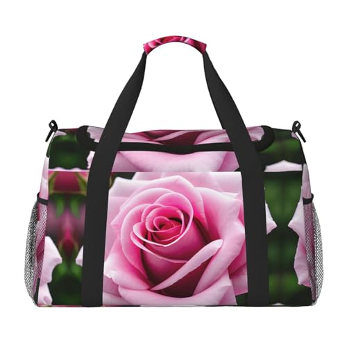 Reisetasche, Wochenendtasche, Sporttasche, Übernachtungstasche, Reiseutensilien, für Damen und Herren, Rosa, Schwarz , Einheitsgröße von GaxfjRu