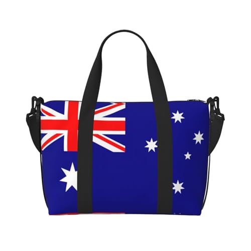 Reisetasche mit australischer Flagge, leichte persönliche Gegenstände, Reisetaschen für Damen, Turnbeutel für Herren, Schwarz, Einheitsgröße von GaxfjRu