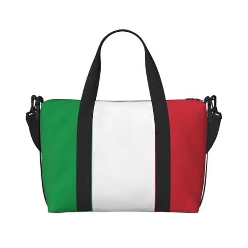 Reisetasche mit italienischer Flagge, leichte persönliche Gegenstände, Reisetaschen für Damen, Turnbeutel für Herren, Schwarz, Einheitsgröße von GaxfjRu