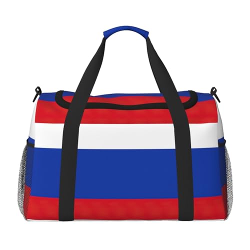 Reisetasche mit russischer Flagge, Wochenendtasche, Turnbeutel, Übernachtungstaschen, Reiseutensilien für Damen und Herren, Umhängetasche, Schwarz , Einheitsgröße von GaxfjRu