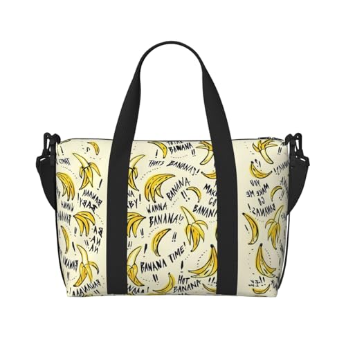 Yellow Banana (1) Seesack für Reisen – leichte Oxford persönliche Gegenstände Reisetasche für Damen, ideale Turnbeutel für Herren, Schwarz , Einheitsgröße von GaxfjRu