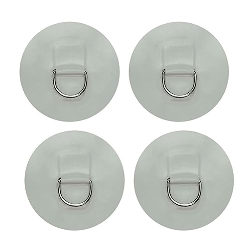 Gcroet 4pcs Kajak D Ring Edelstahl aufblasbares Boot Kanu D Ring Patch Aufkleber Selbstkleber Kajakgriff zum Takelangeln weiß von Gcroet