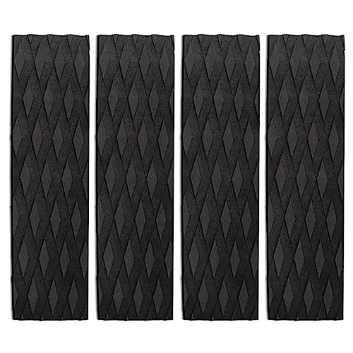 Gcroet 4pcs Surfboard Traktionspads Anti-Rutsch-Surfen Skimboard-Aufkleber Vordere Heckdeck Matte Schwarz von Gcroet