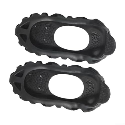 Winter-Traktionsstollen Eis Schnee Griffe Edelstahl Spikes Anti-Rutsch Steigeisen, für Stiefel Schuhe Wandern Walking Klettern Outdoor-Aktivitäten Sicherheit (L) von Gdfnmogo