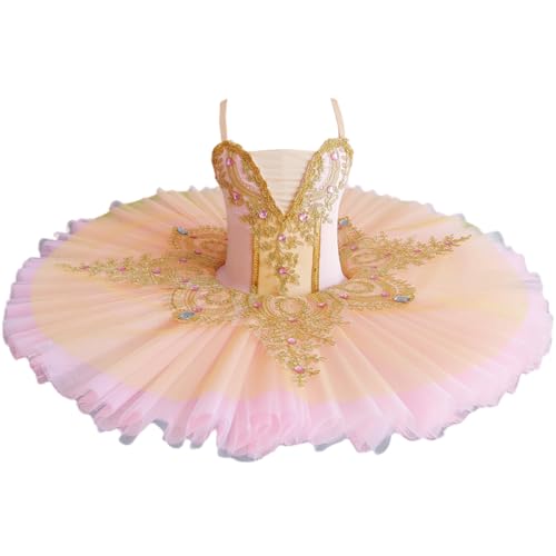 GeRRiT Professionelles Schwanensee-Ballerina-Pfannkuchen-Tutu Neues Ballett-Tüllkleid für Erwachsene Frauen Kinder-Kinder-Tanzkostüm,Orange,130 GeRRiT Professionelles Schwanensee-Ballerina-Pfannkuchen-Tutu Neues Ballett-Tüllkleid für Erwachsene Frauen Kinder-Kinder-Tanzkostüm,Orange,130 von GeRRiT