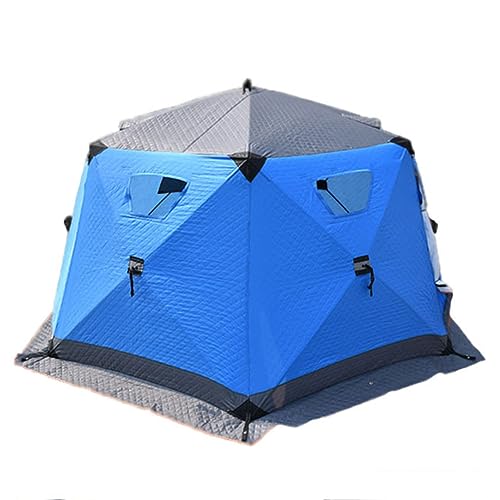 Warmes Zelt zum Angeln im Freien, sechseckig, für Wintercamping im Freien, großes isoliertes Eisangelzelt, kalt und warm, Winddicht und schneesicher, geeignet für 4–5 Personen von GeRRiT