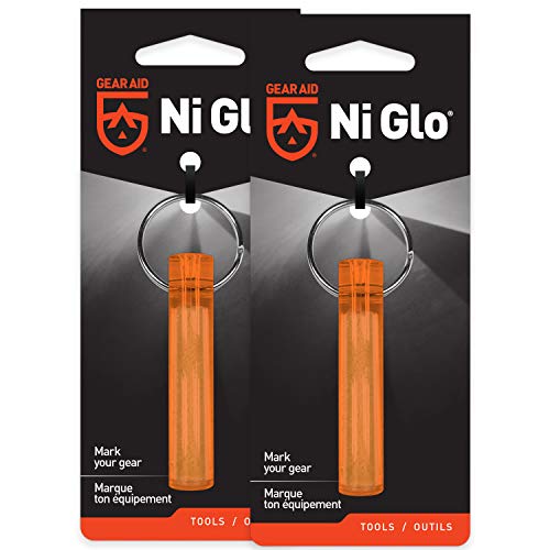 GEAR AID Unisex-Erwachsene NI Glo, 5,1 cm leuchtender Schlüsselanhänger für Camping, Scuba und Nachtangeln, Orange/Abendrot im Zickzackmuster (Sunset Chevron), 2” von Gear Aid
