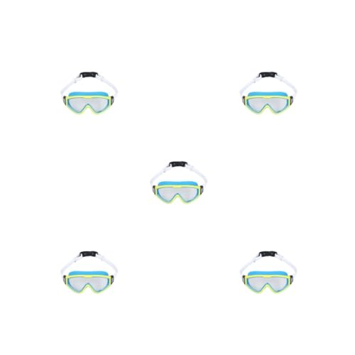 5er-Set Schnorchel-Schwimmbrille für Damen und Herren, tragbar, für Pool, Unterwasser, Tauchbrille, für drinnen und draußen, blau, gelb, Kinder von Geardeangloow