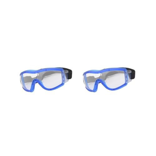 Geardeangloow 2er-Set Kinderschutzbrillen, universal, für Jungen und Mädchen, transparente Gläser, winddicht, Motorradbrille, Schutzzubehör, blau von Geardeangloow