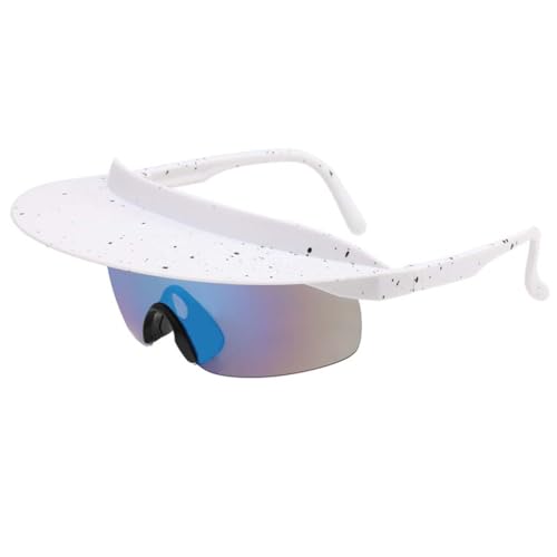 Geardeangloow PC-Fahrrad-Sonnenbrille, tragbar, sonnenfest, für Erwachsene und Kinder, mehrfarbig, stilvoll, universal, wetterfest, weiß, blau von Geardeangloow