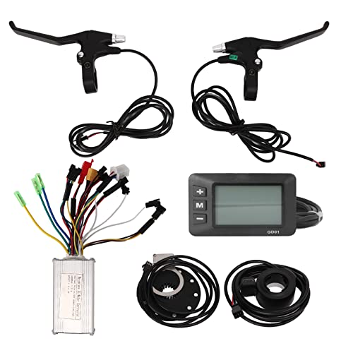 Gearwell Elektrofahrrad-Controller-Kit, Elektroroller-Umrüstsatz, wasserdicht, GD01-Panel, 17 A, Controller, Gas- und Bremsgriff für 350-W-Motor-Elektrofahrrad von Gearwell