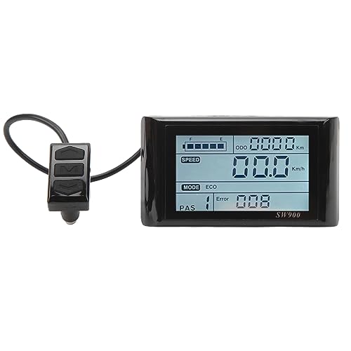 Gearwell Wasserdichtes LCD-Anzeigefeld für Elektrofahrräder, 5-polig, kompatibel mit 24-V-, 36-V-, 48-V-Systemen, leichtes Bedienfeld für das Display des Elektrofahrrads von Gearwell